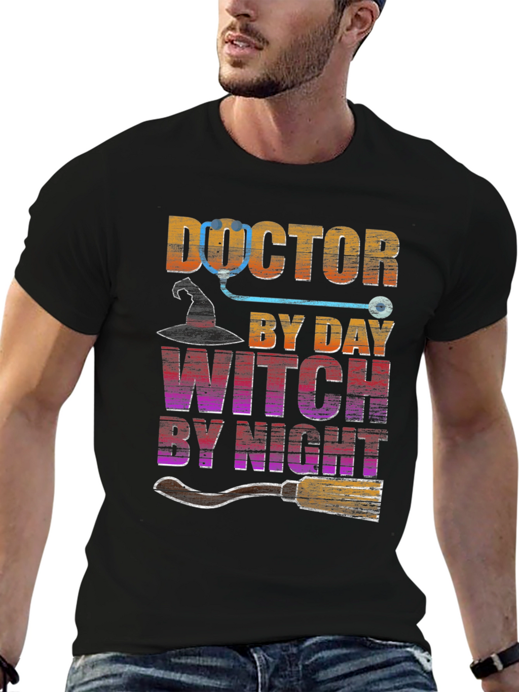 Doctor By Day Witch By Night Halloween T-Shirt