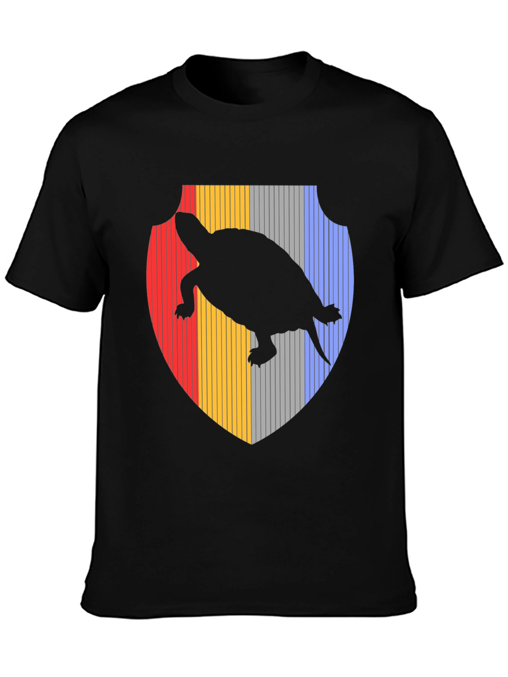Turtle Silhouette Shield Black T-Shirt