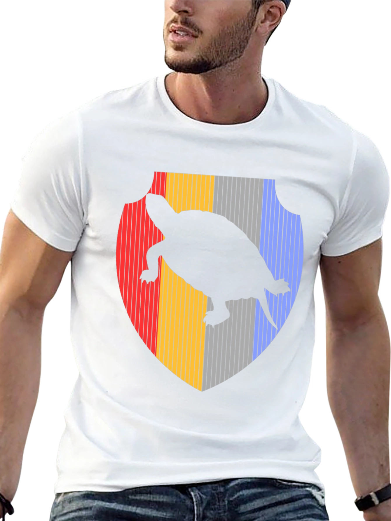 Turtle Silhouette Shield Black T-Shirt