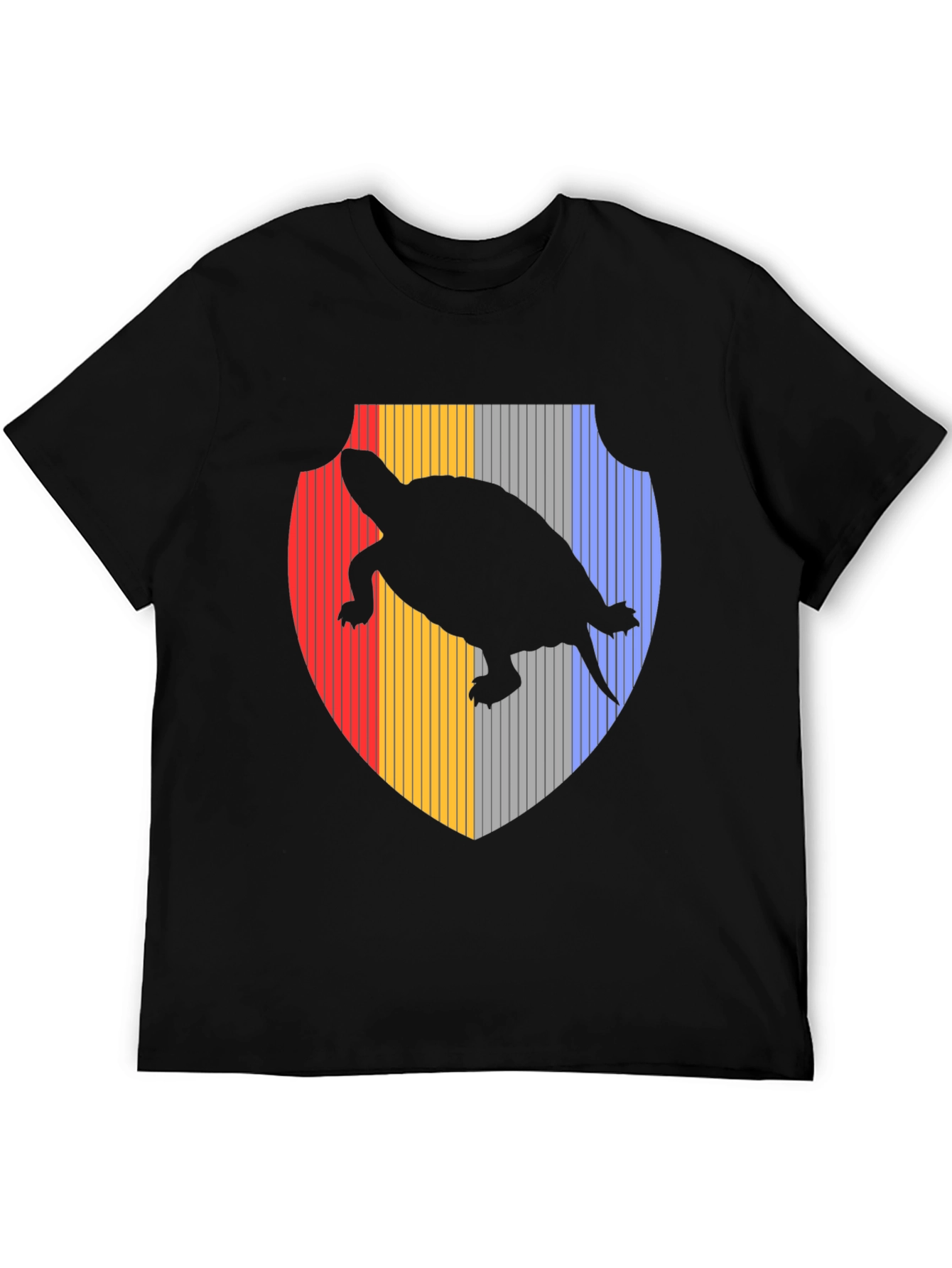 Turtle Silhouette Shield Black T-Shirt
