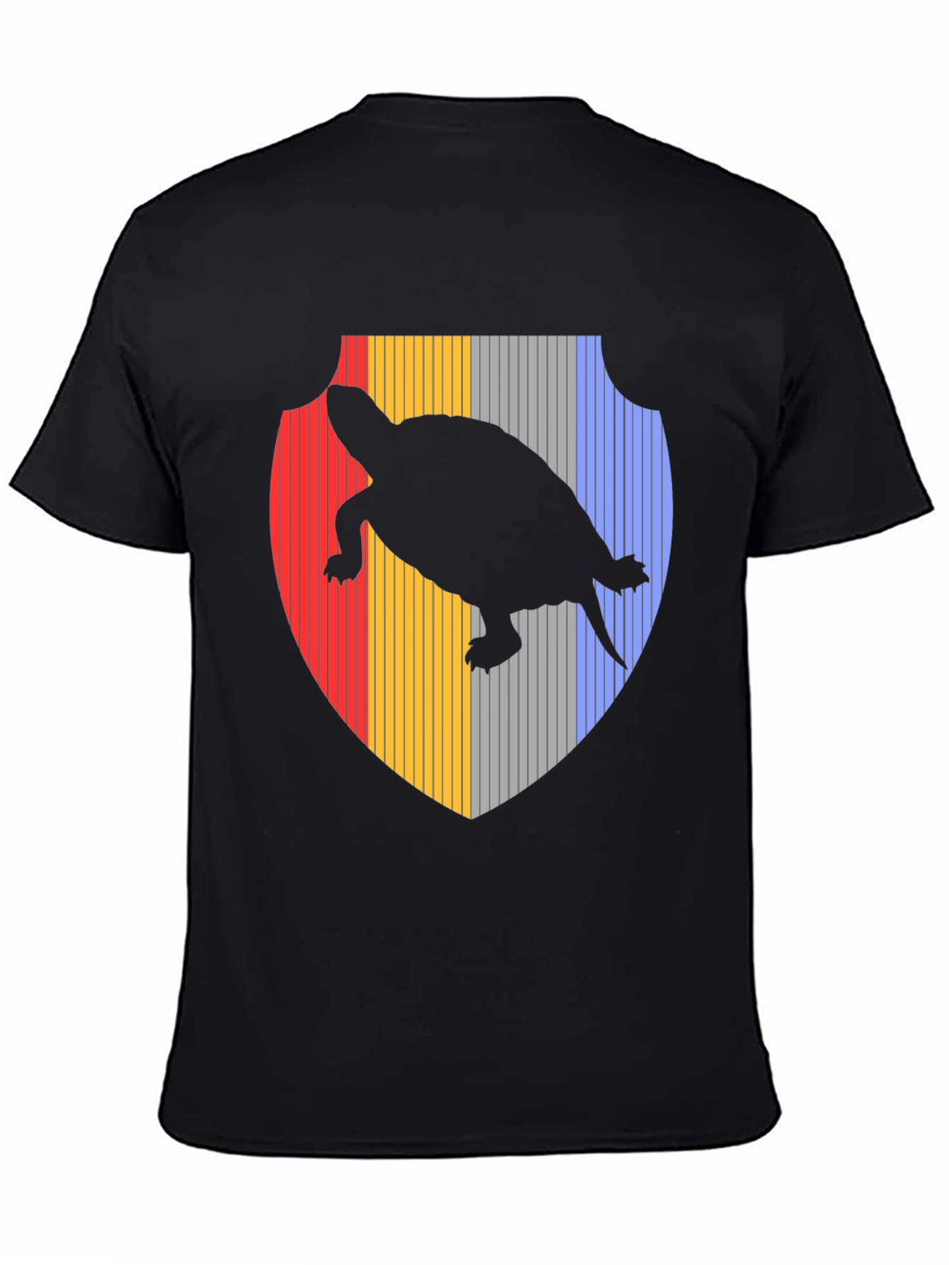 Turtle Silhouette Shield Black T-Shirt