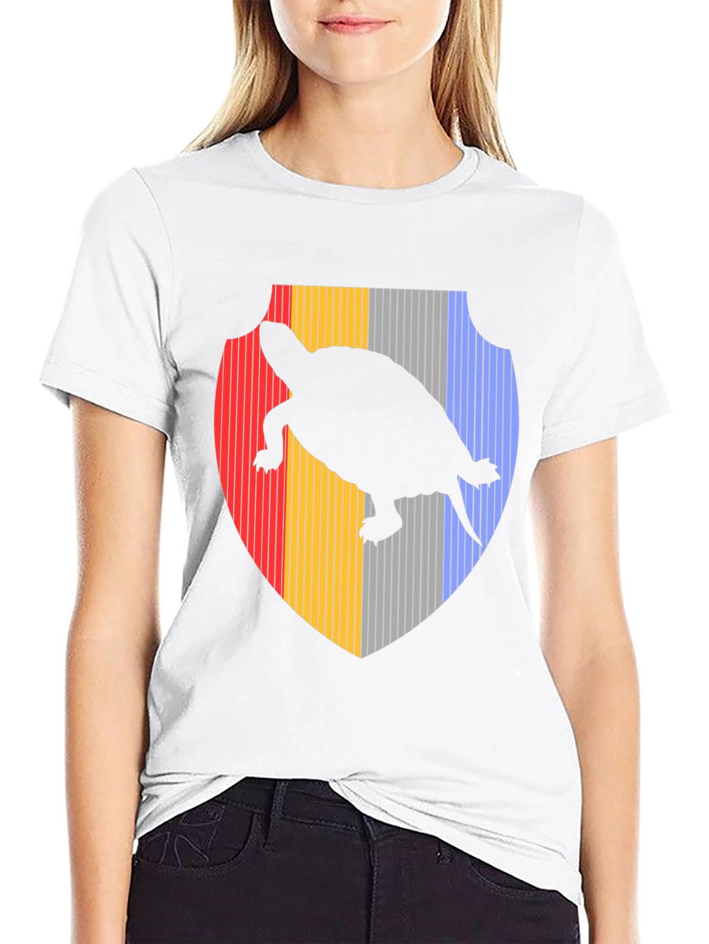 Turtle Silhouette Shield Black T-Shirt