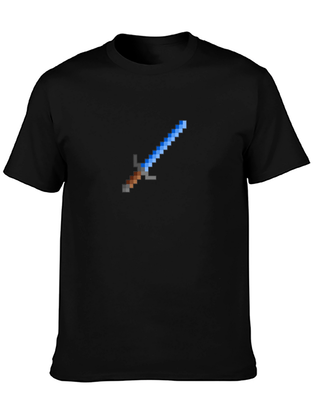 Pixel Sword Graphic Tee - Black Cotton T-Shirt