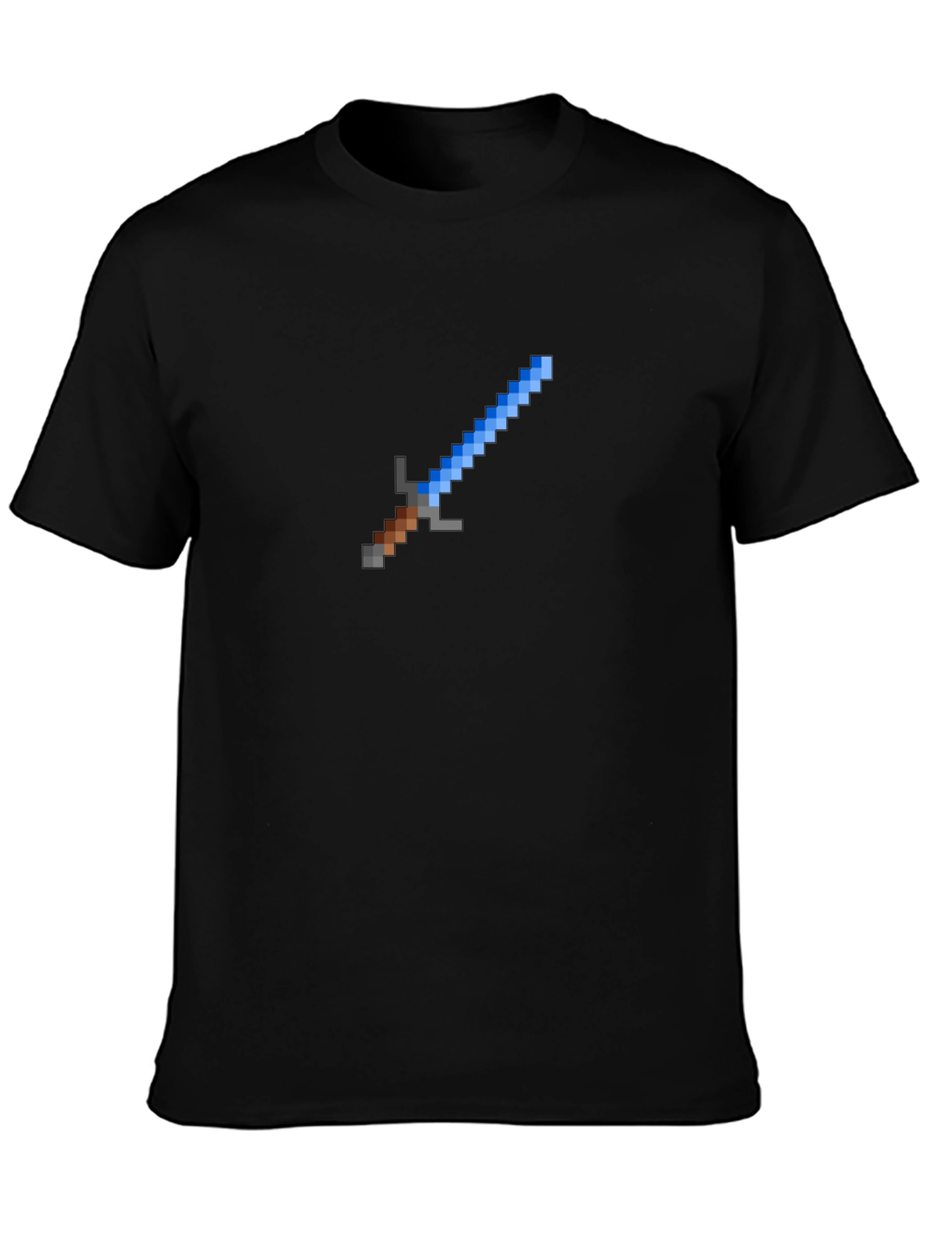 Pixel Sword Graphic Tee - Black Cotton T-Shirt