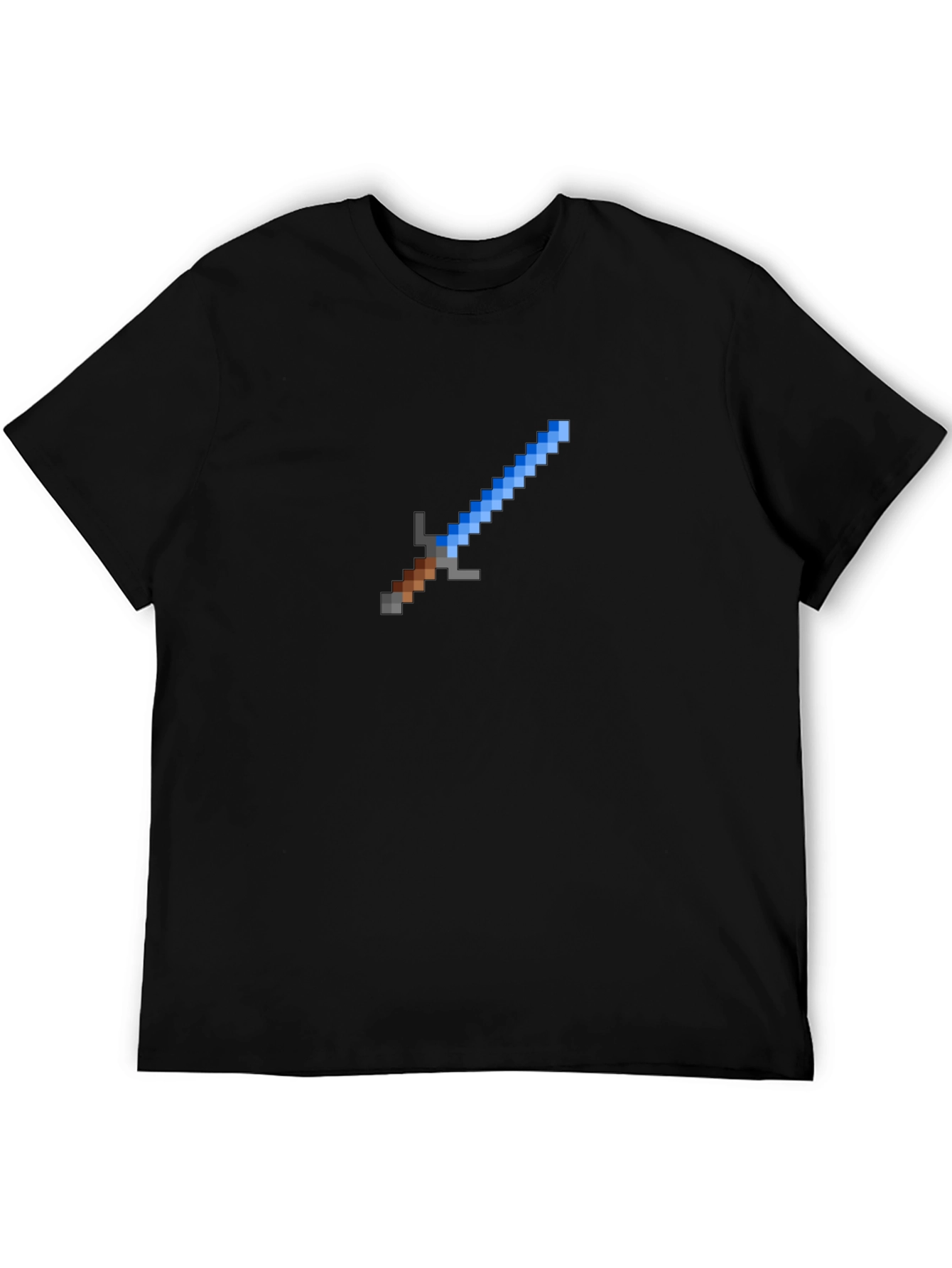 Pixel Sword Graphic Tee - Black Cotton T-Shirt