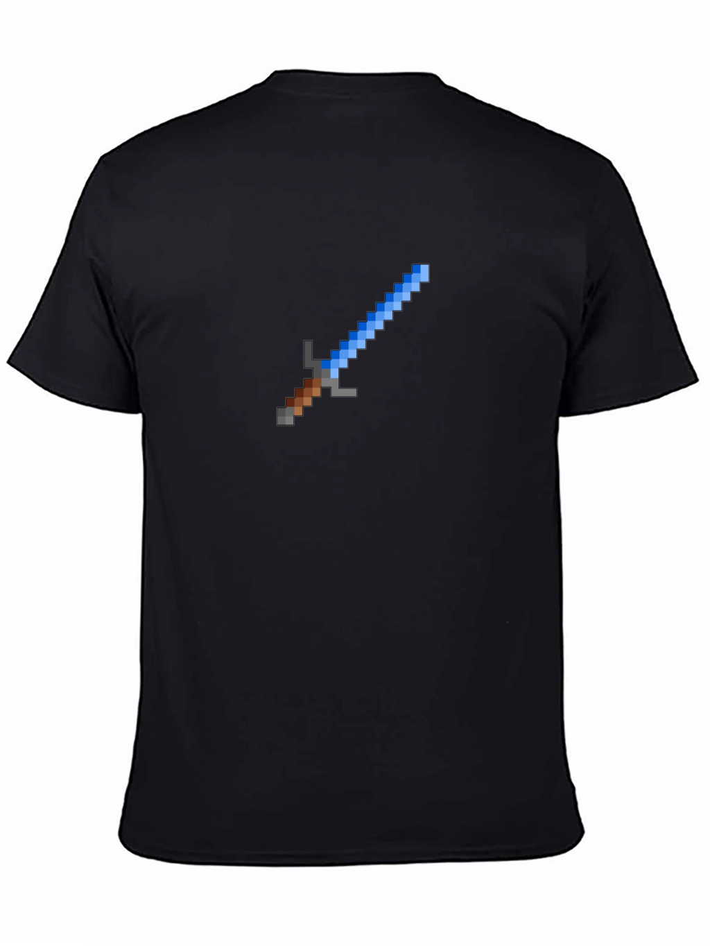 Pixel Sword Graphic Tee - Black Cotton T-Shirt