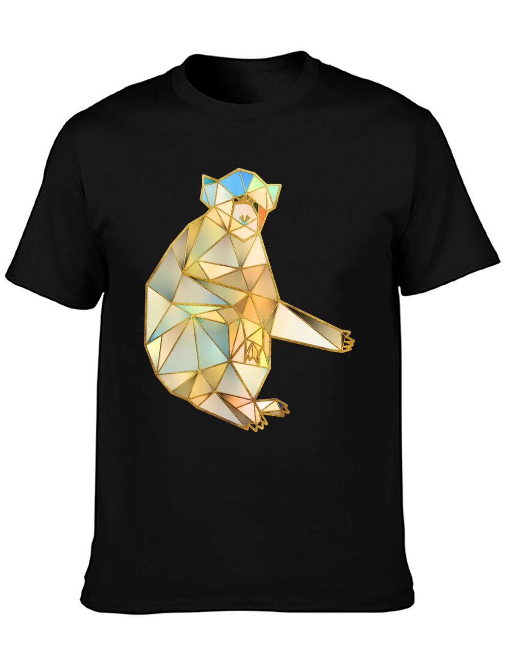 Geometric Koala Graphic Tee - Black