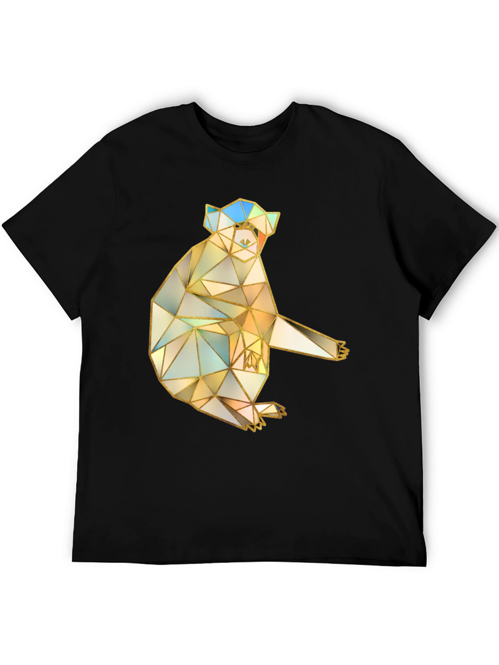 Geometric Koala Graphic Tee - Black
