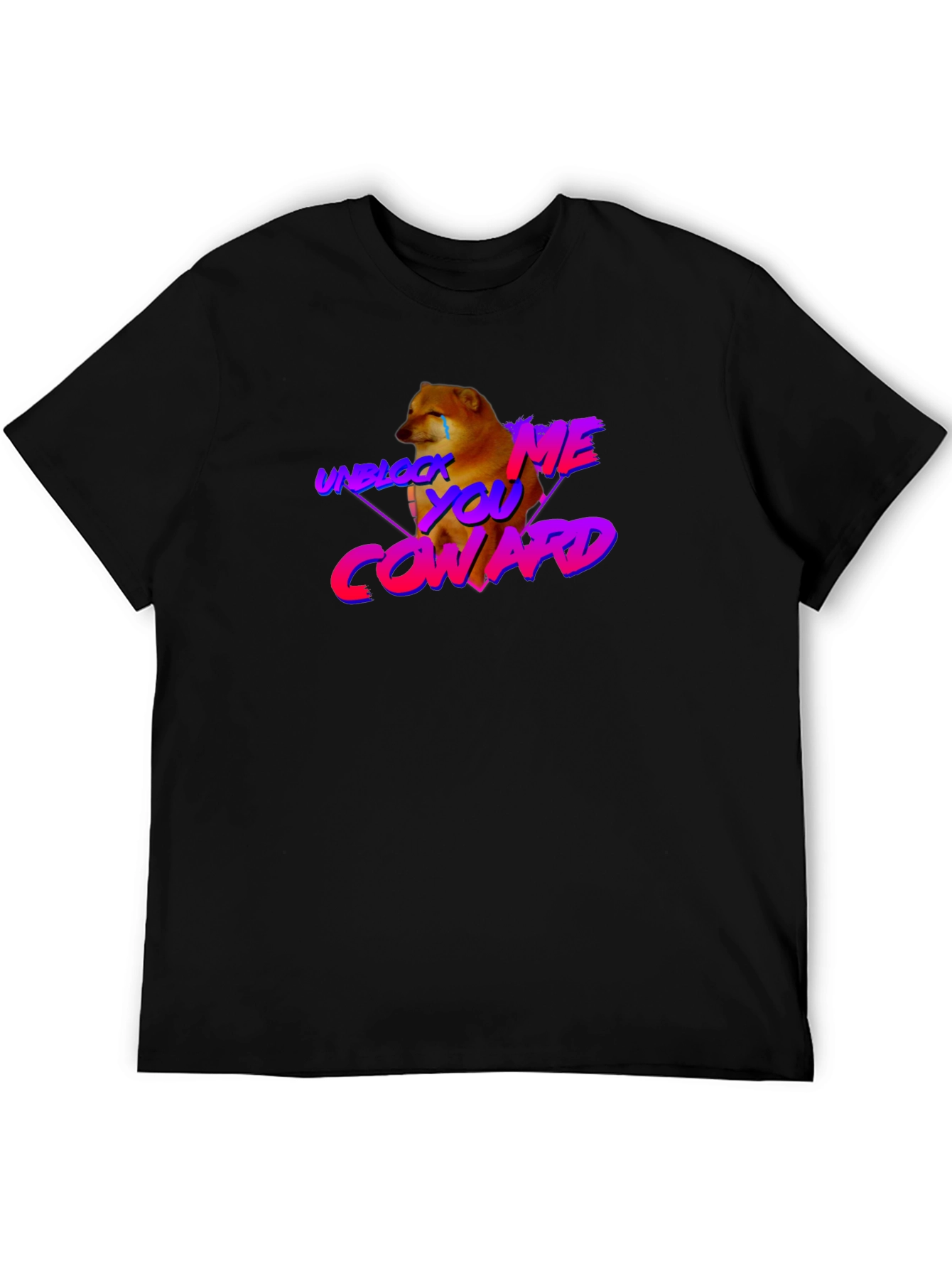 Unblock Me Coward Doge Graphic Tee - Black