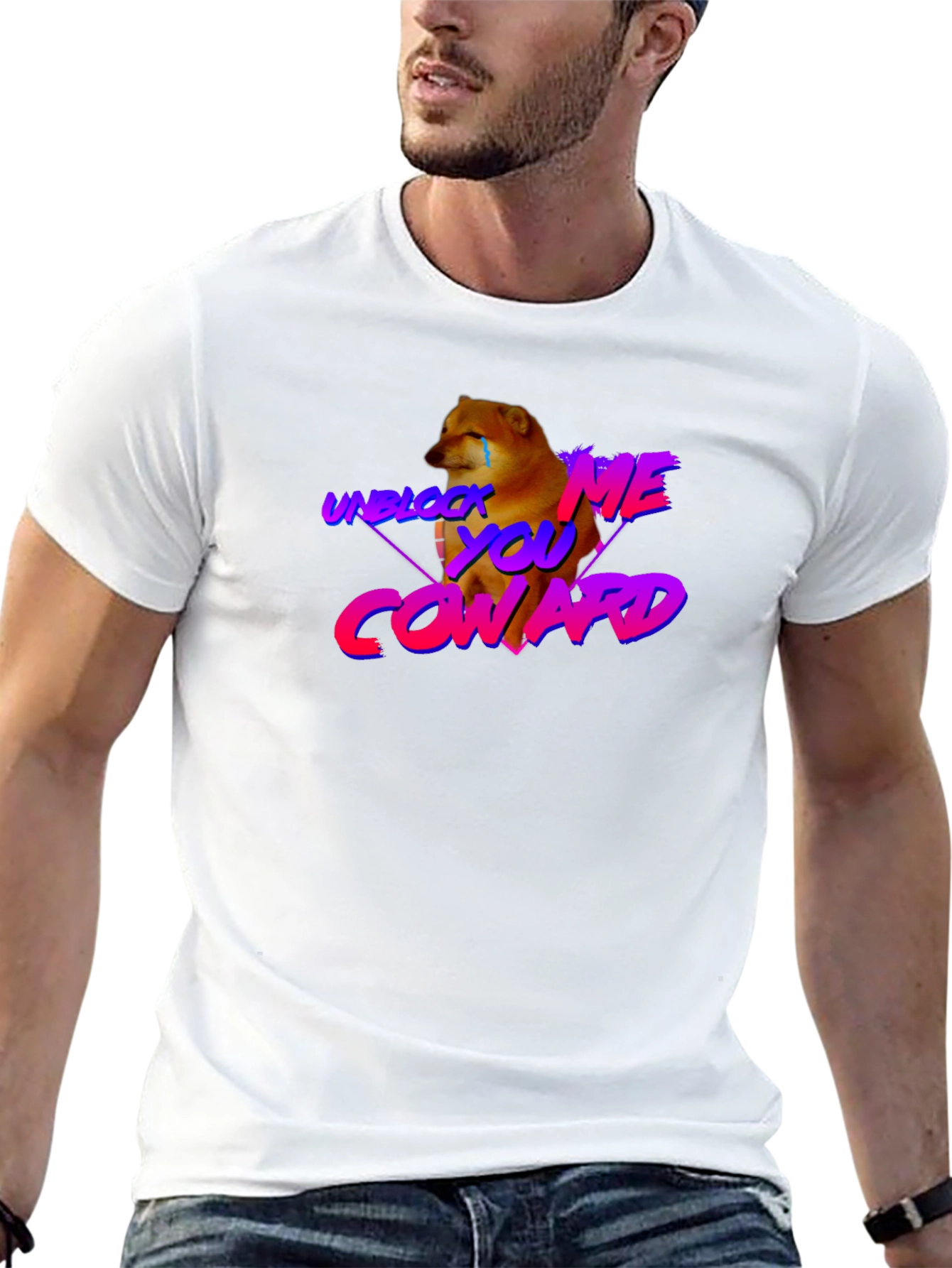 Unblock Me Coward Doge Graphic Tee - Black