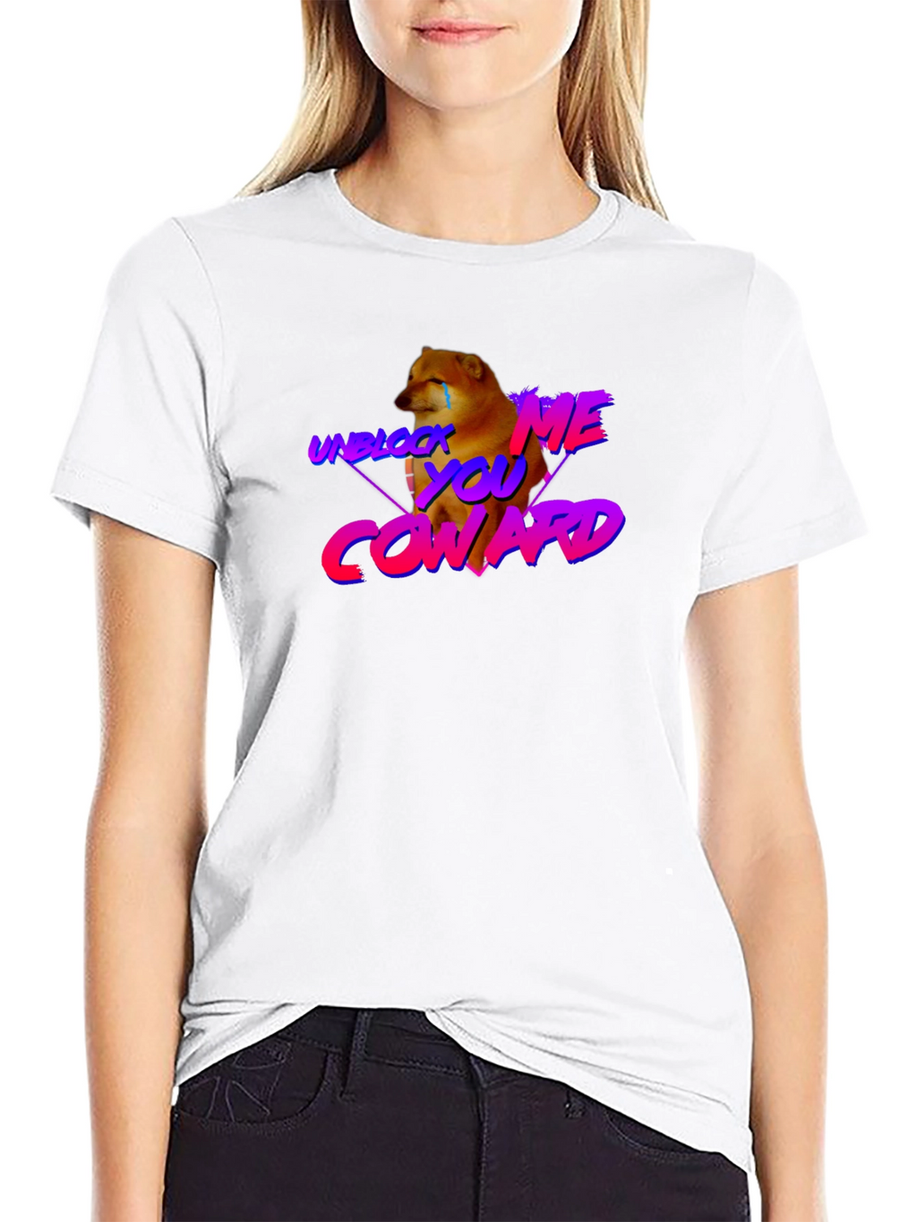 Unblock Me Coward Doge Graphic Tee - Black