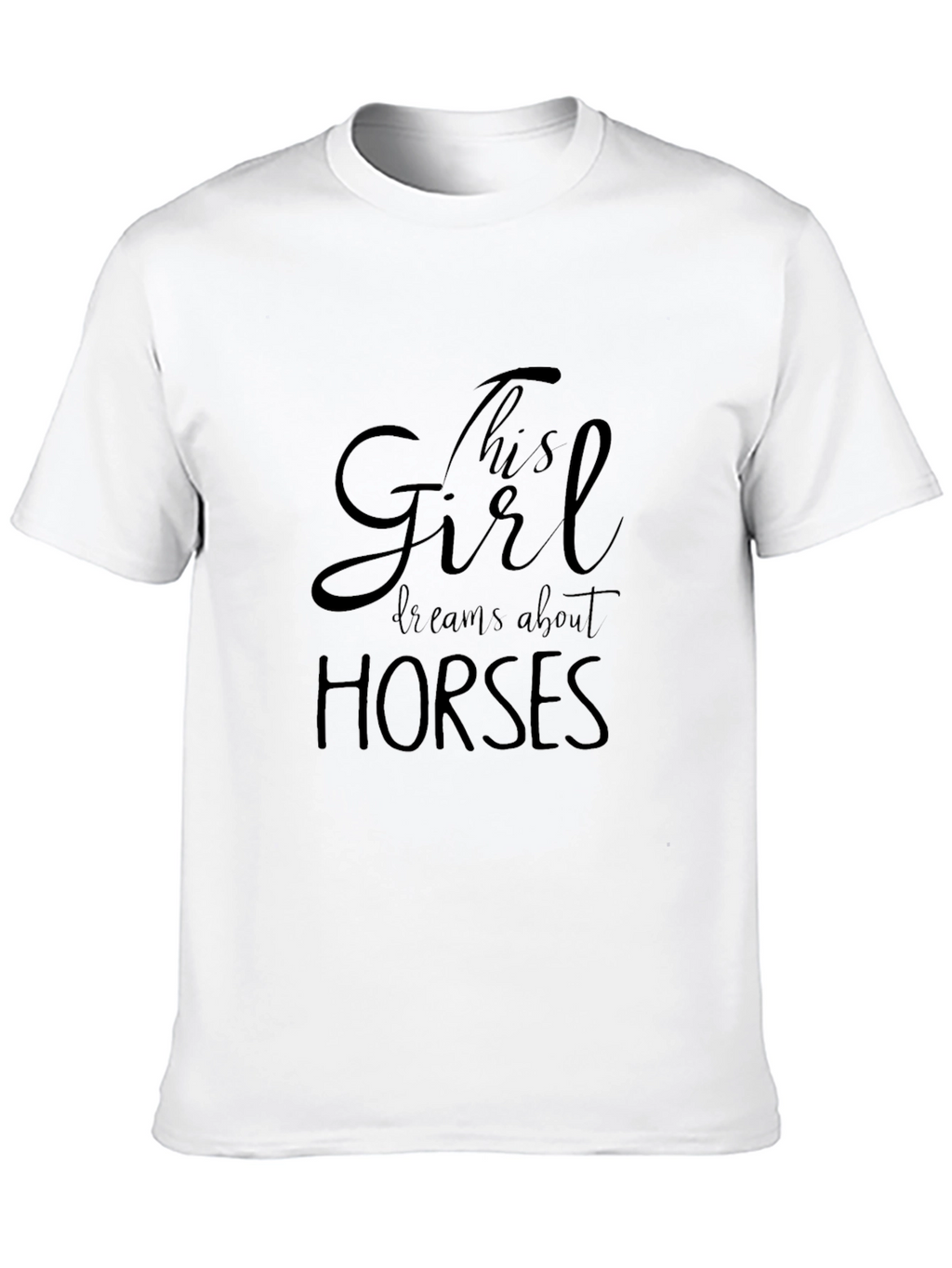This Girl Dreams About Horses Black T-Shirt