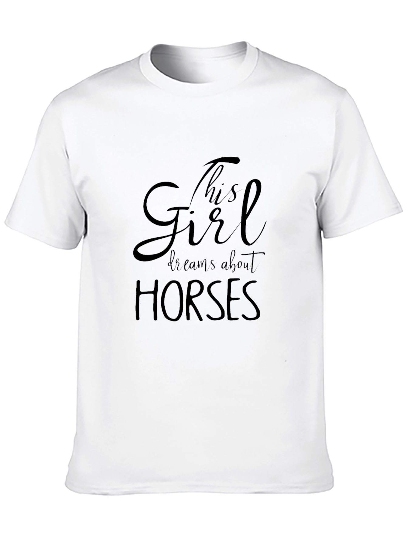 This Girl Dreams About Horses Black T-Shirt