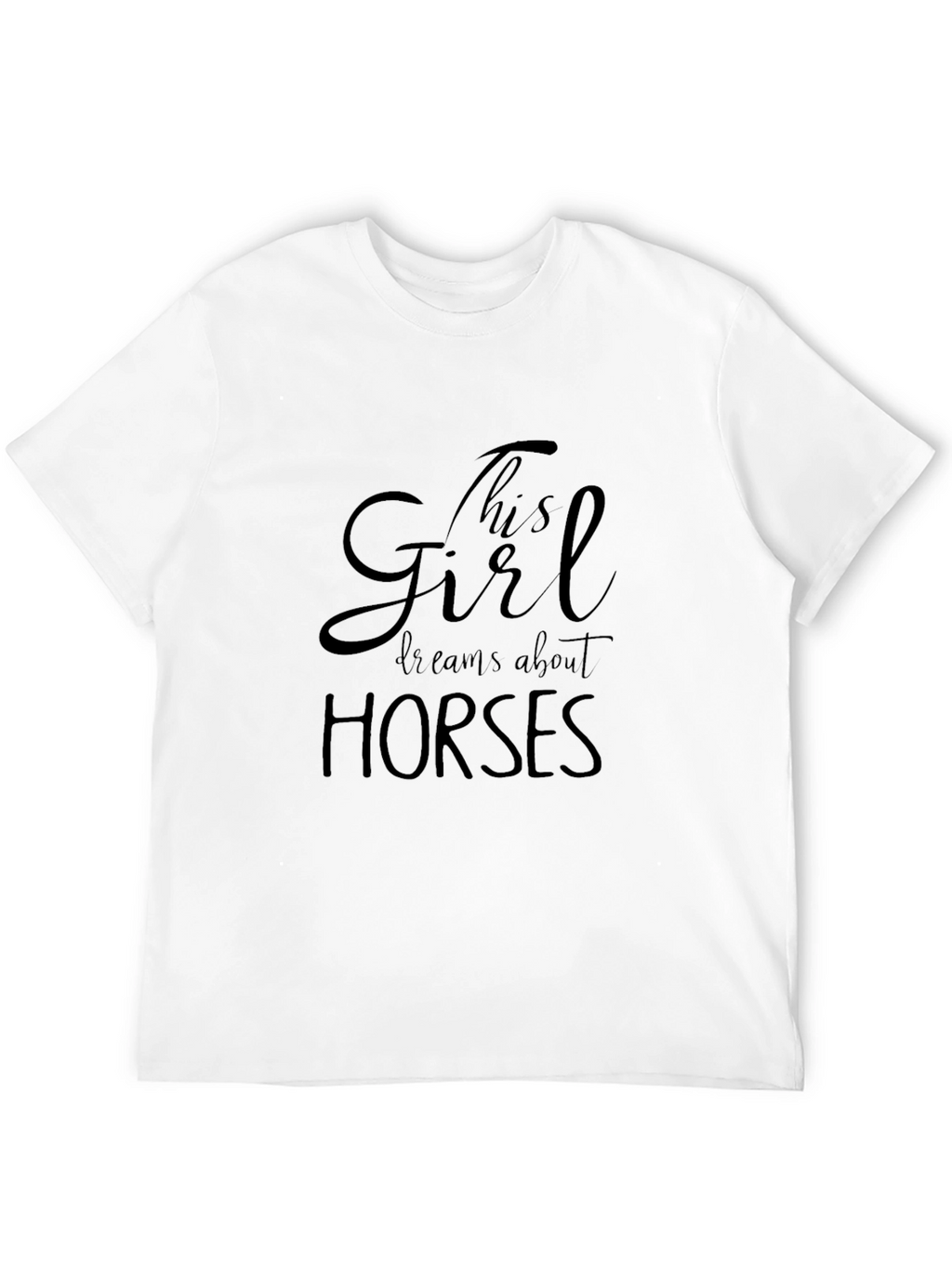 This Girl Dreams About Horses Black T-Shirt