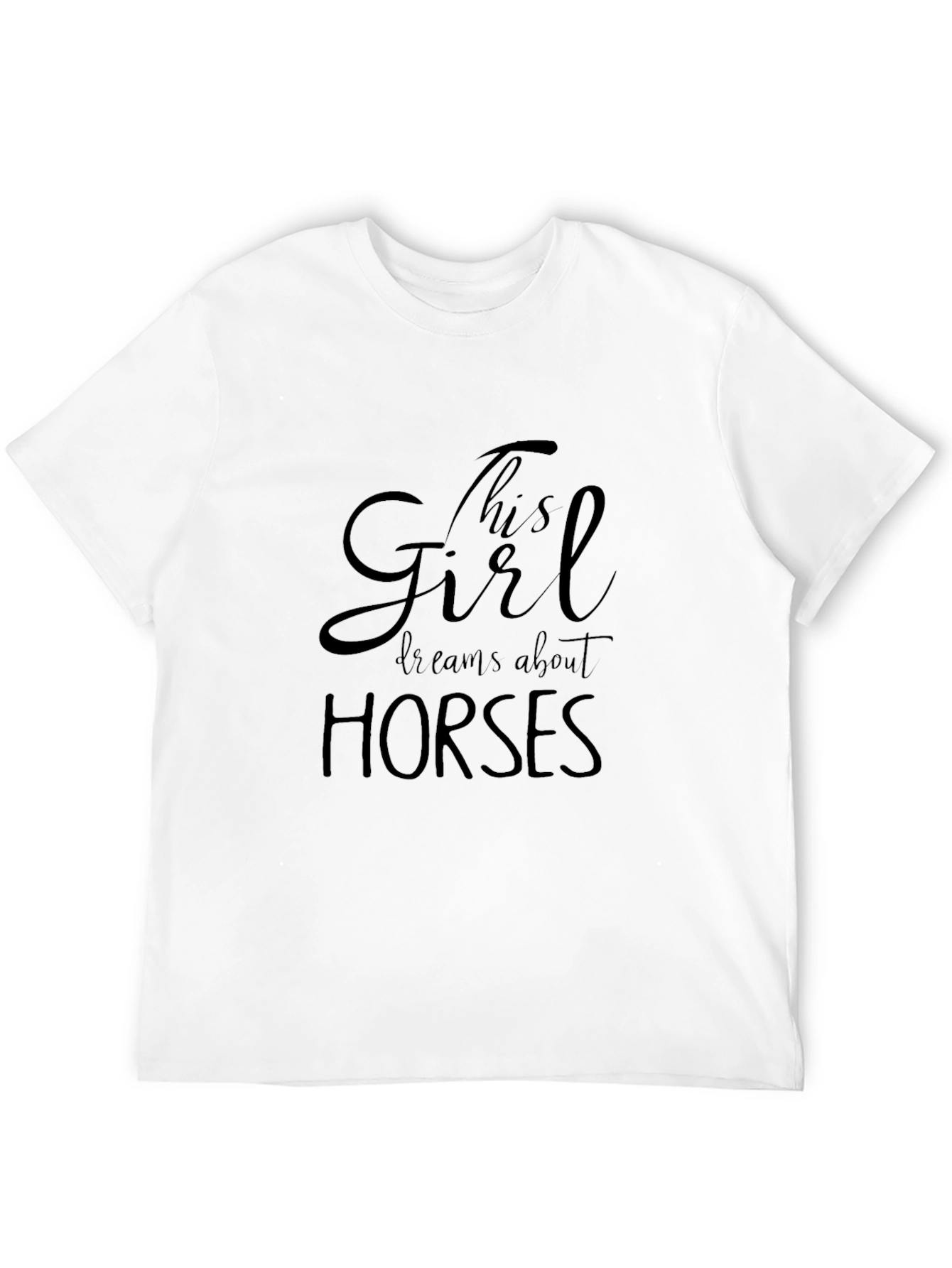 This Girl Dreams About Horses Black T-Shirt