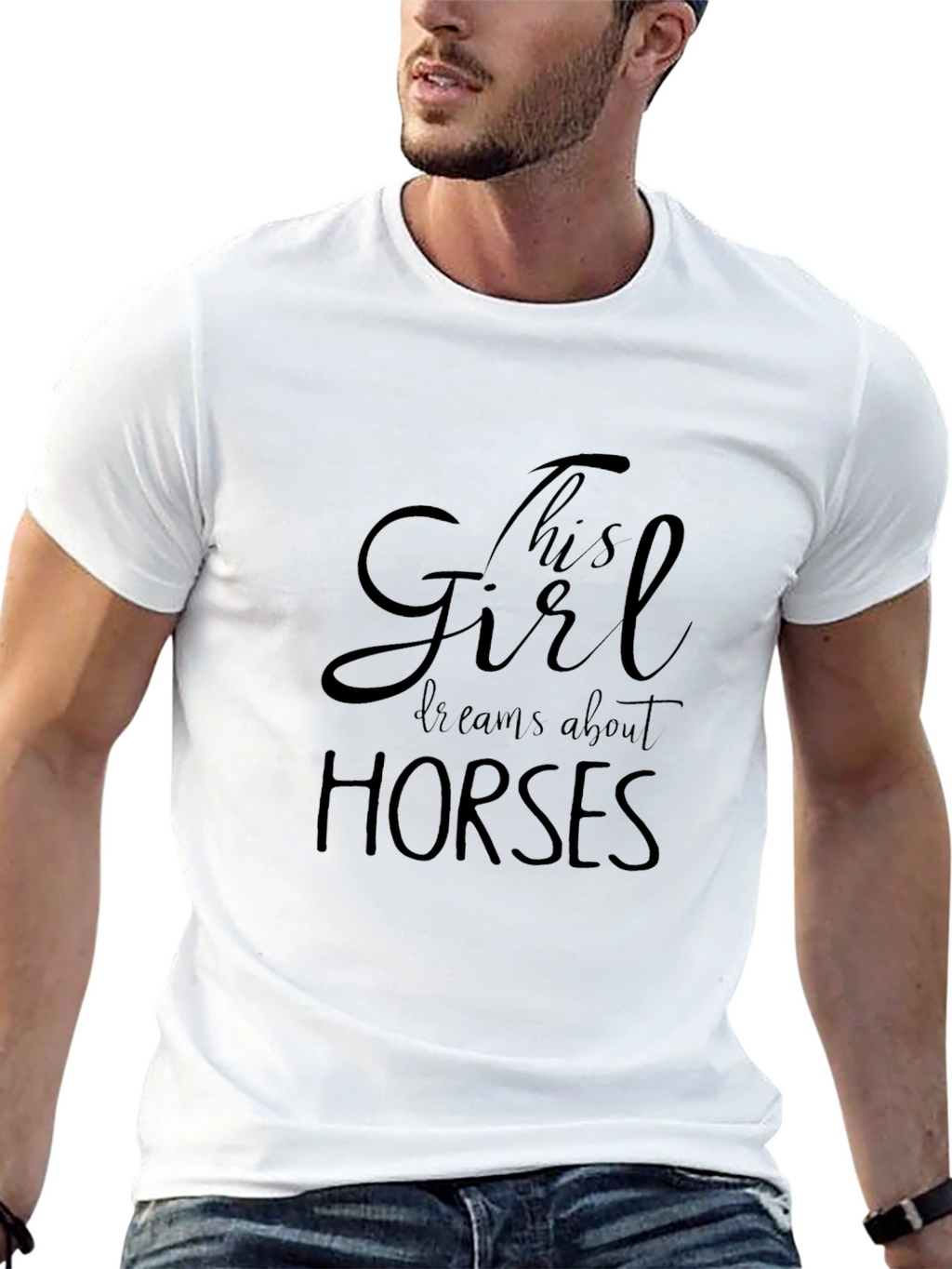 This Girl Dreams About Horses Black T-Shirt