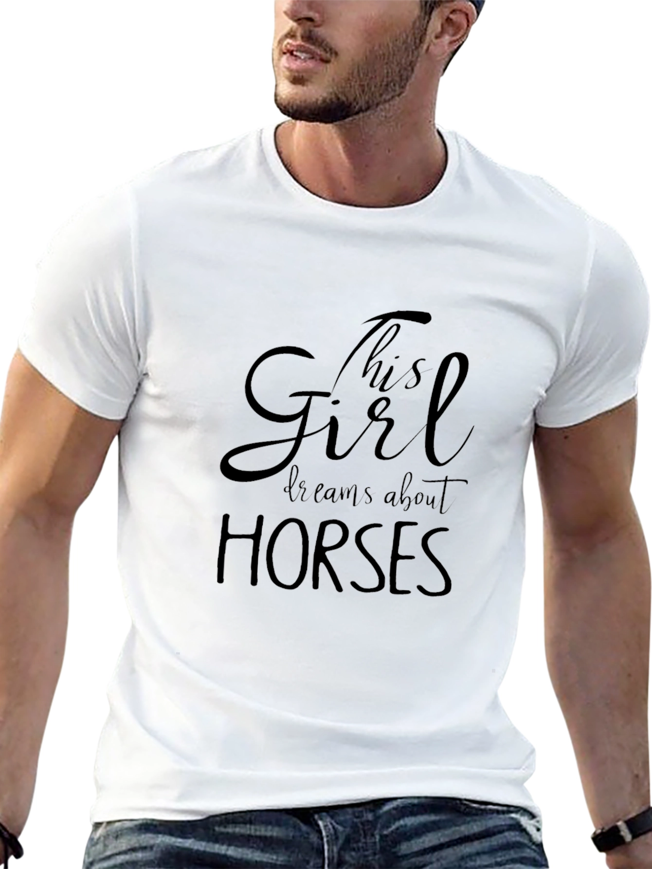 This Girl Dreams About Horses Black T-Shirt