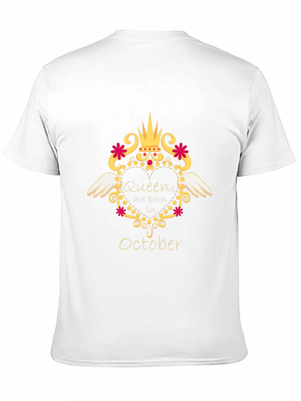 Queens are Born in October Black T-Shirt