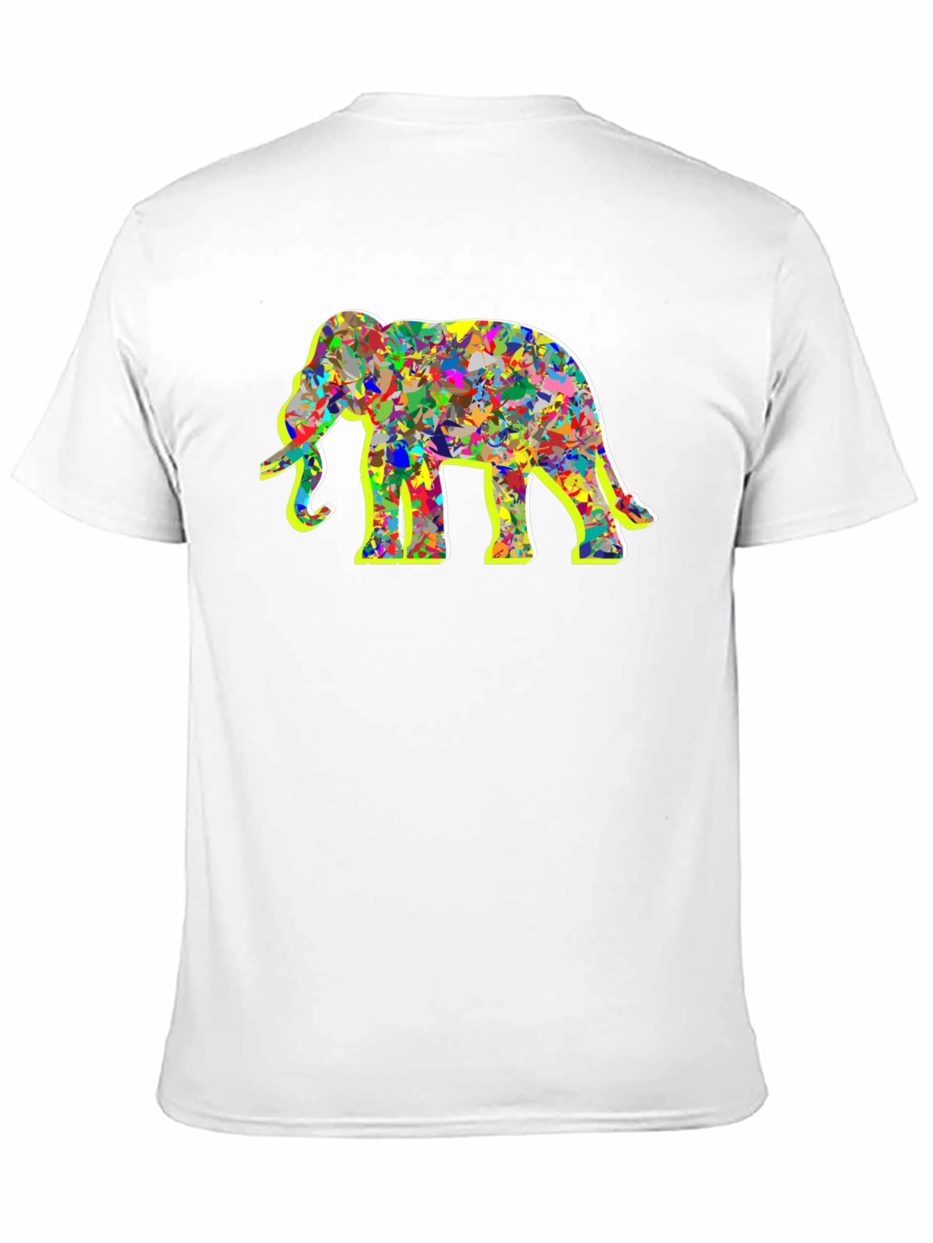 Abstract Elephant Graphic Tee - Black Cotton Shirt