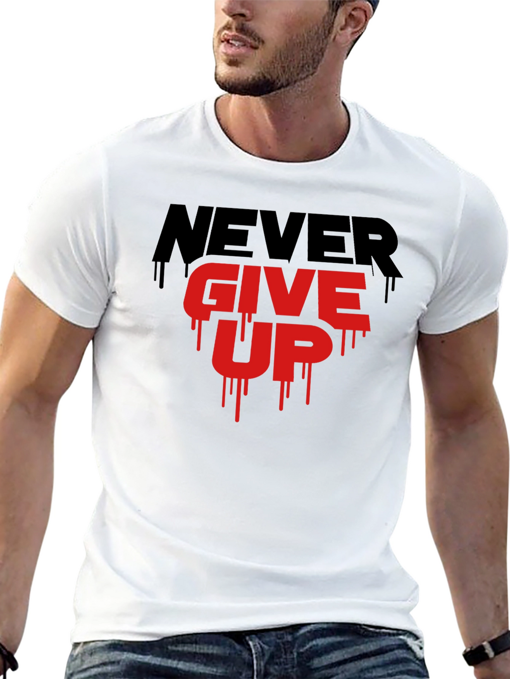 Motivational Never Give Up Graphic T-Shirt