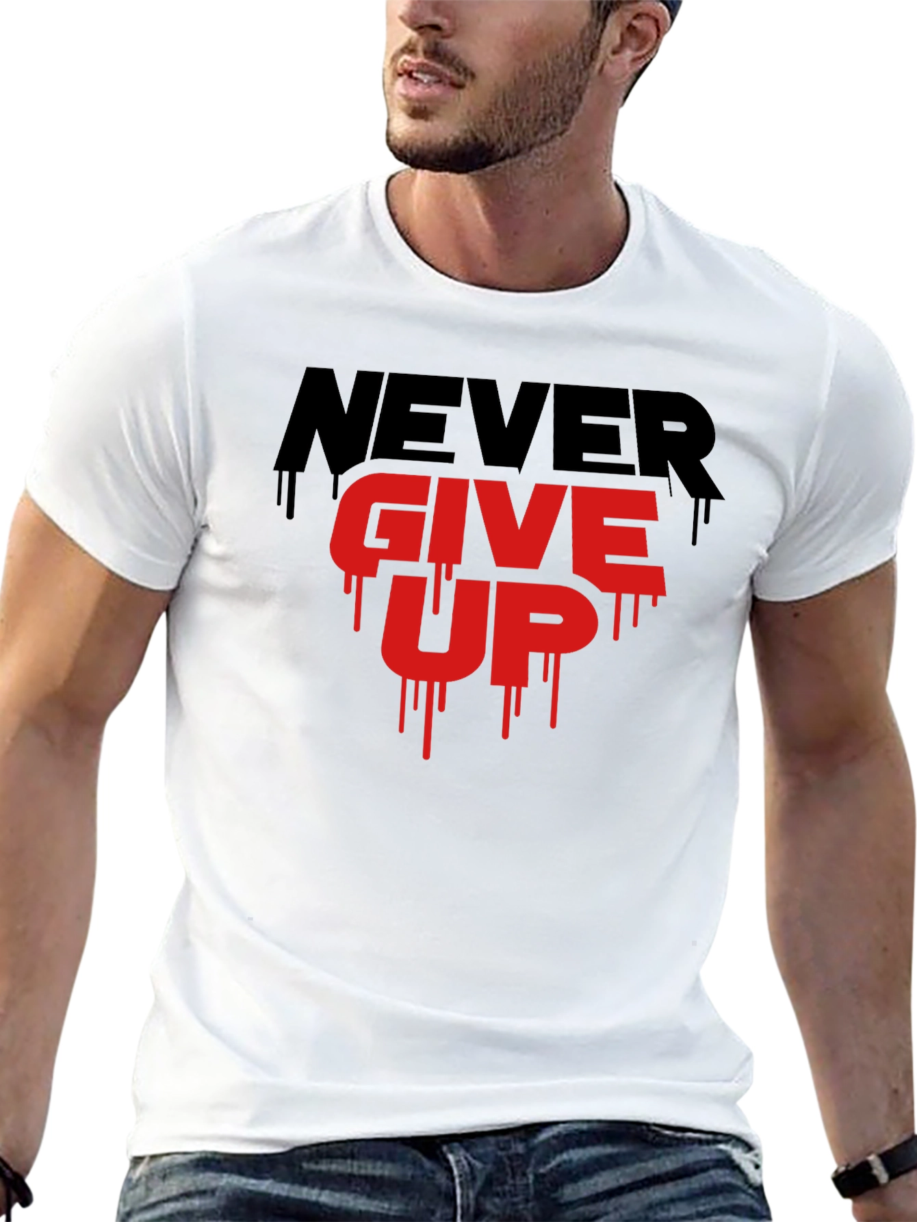 Motivational Never Give Up Graphic T-Shirt