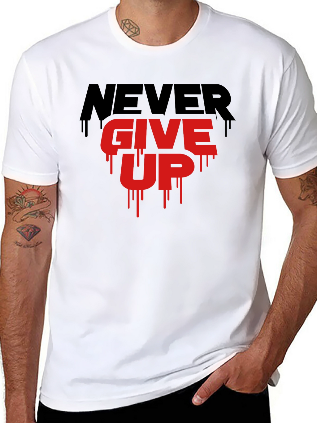 Motivational Never Give Up Graphic T-Shirt