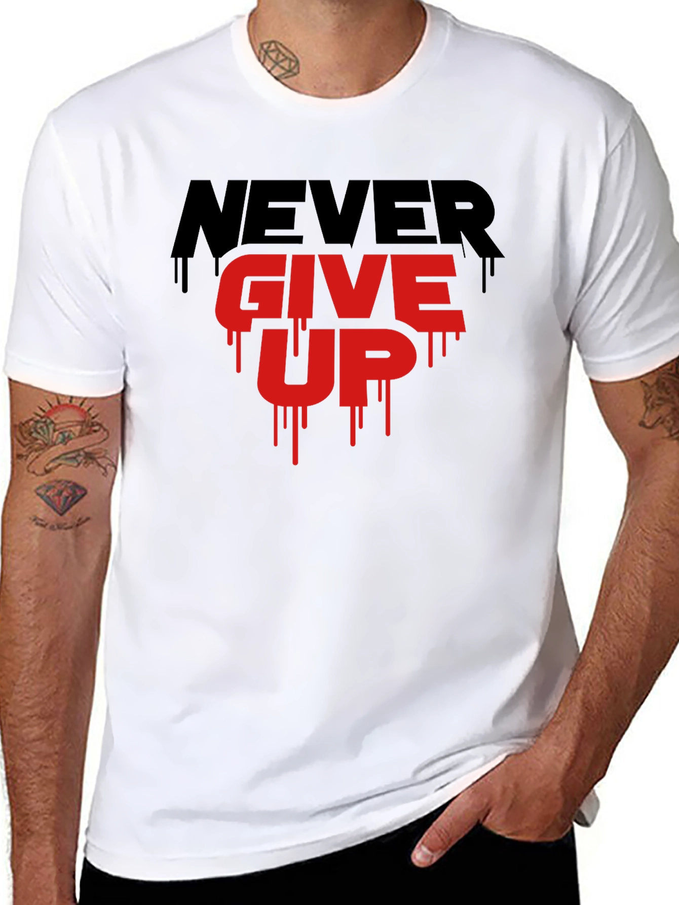 Motivational Never Give Up Graphic T-Shirt