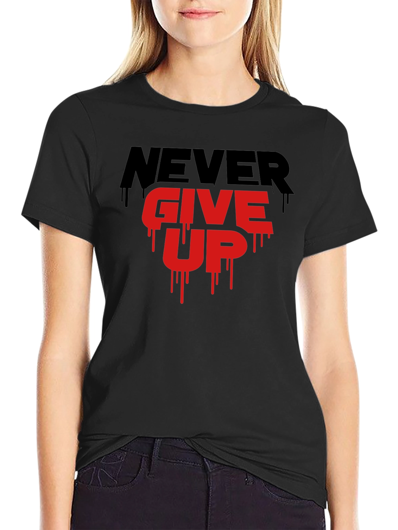 Motivational Never Give Up Graphic T-Shirt