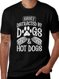 Easily Distracted by Dogs & Hot Dogs T-Shirt