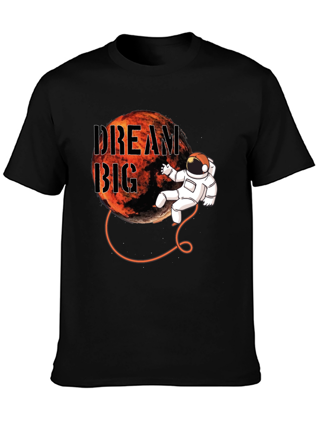 Dream Big Astronaut Graphic Black T-Shirt