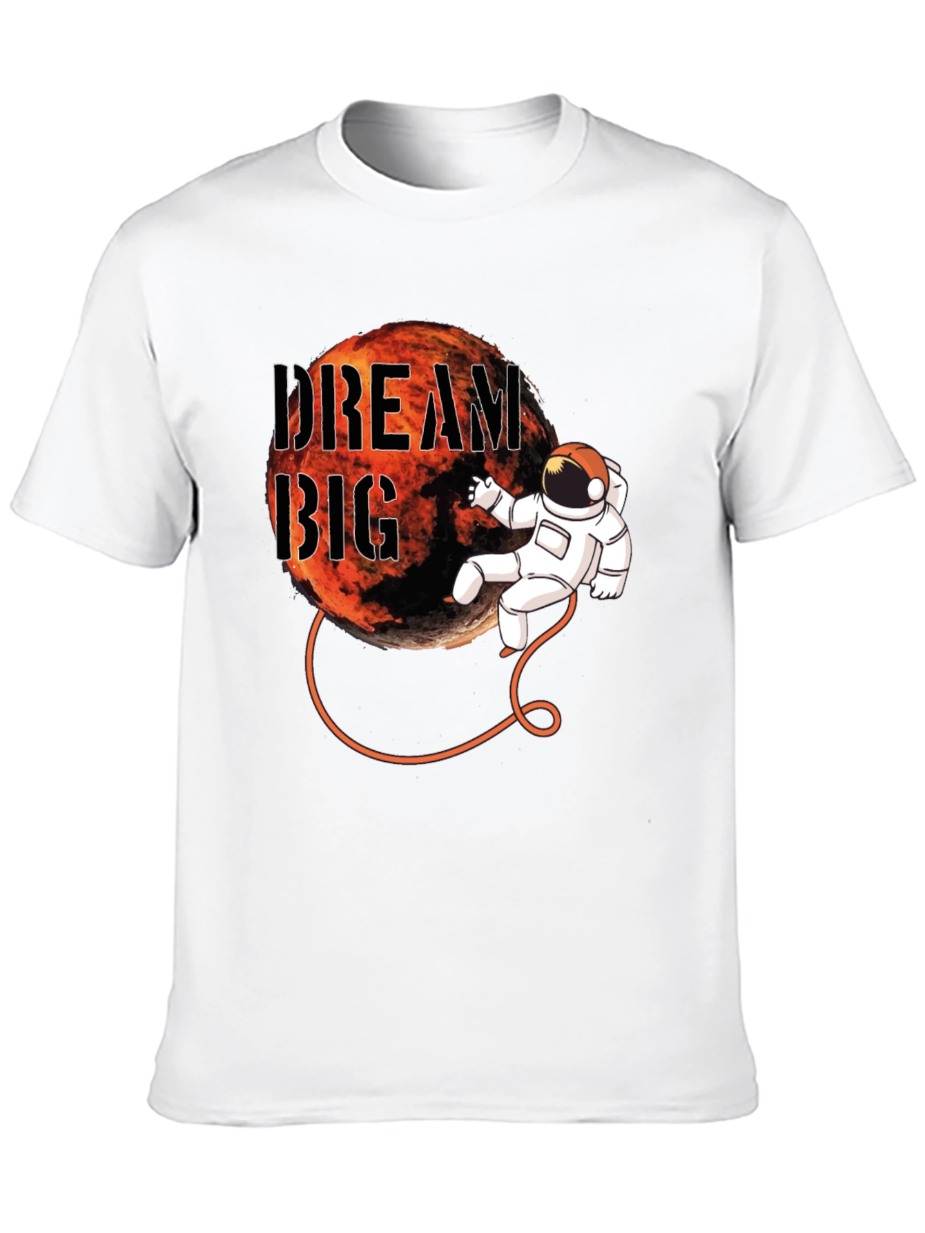 Dream Big Astronaut Graphic Black T-Shirt