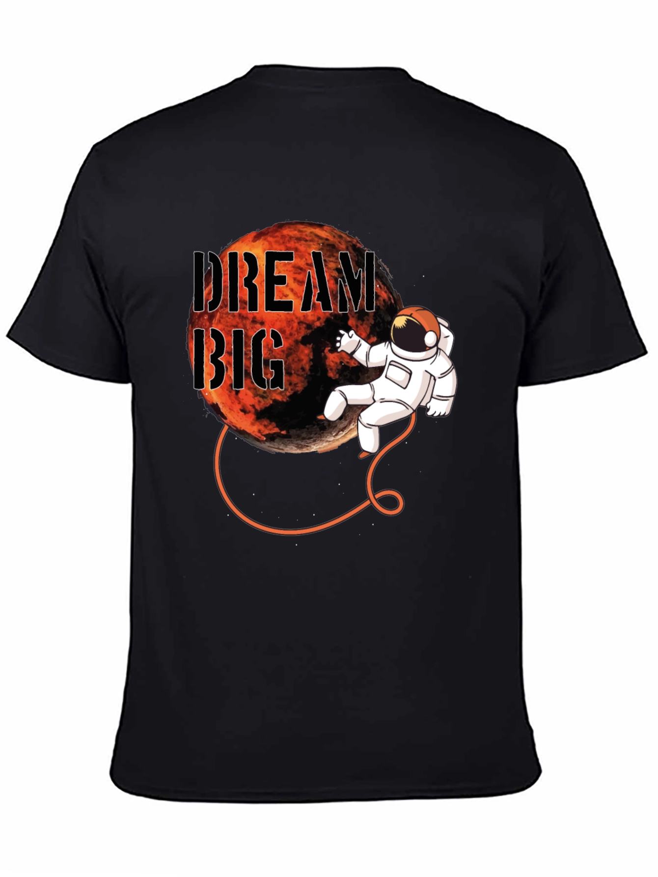Dream Big Astronaut Graphic Black T-Shirt