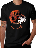 Dream Big Astronaut Graphic Black T-Shirt