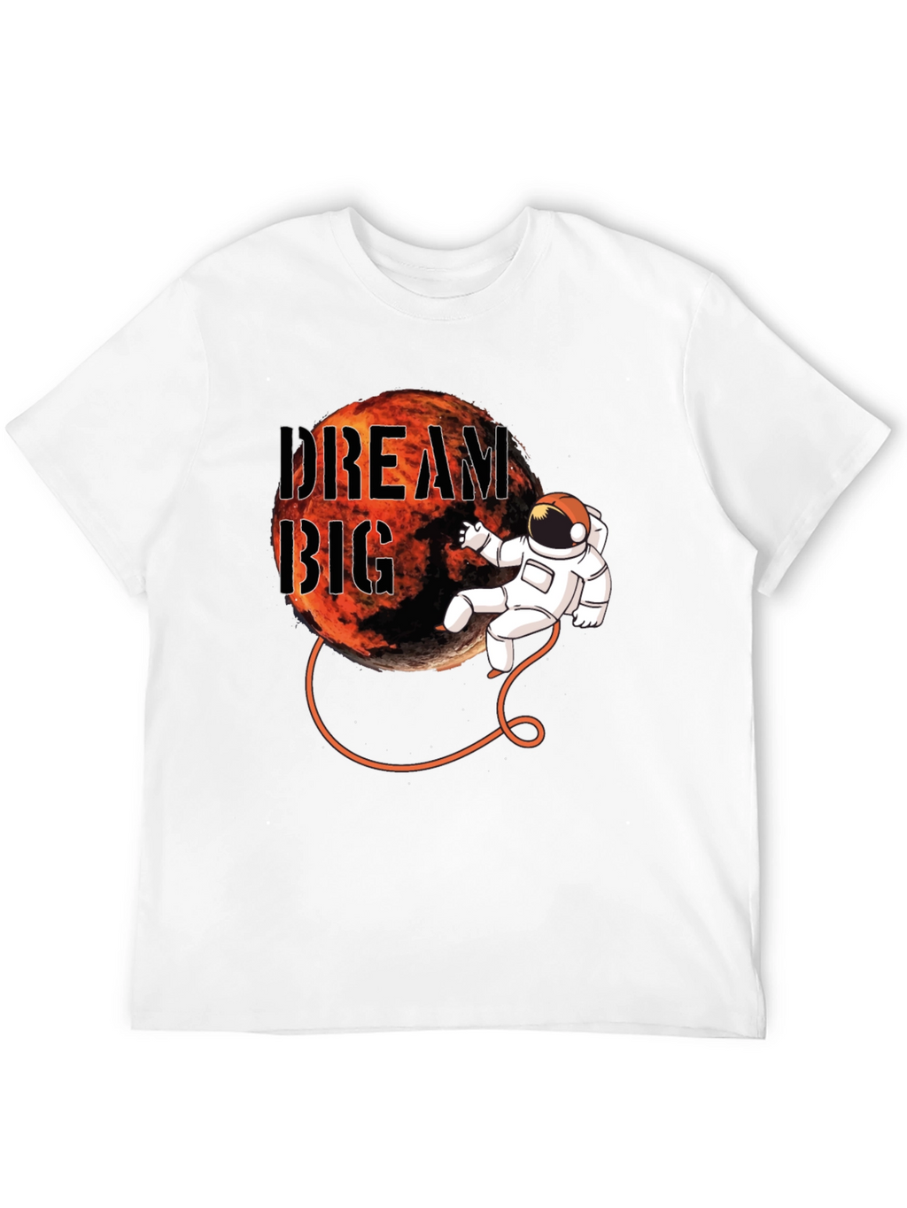 Dream Big Astronaut Graphic Black T-Shirt