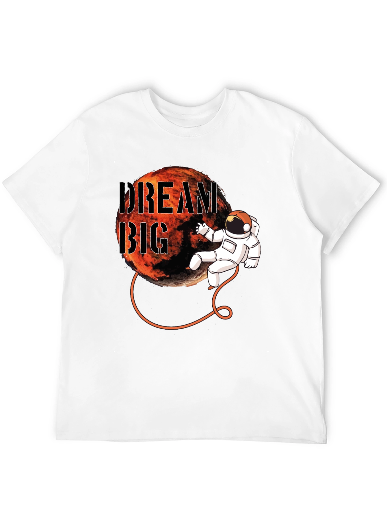 Dream Big Astronaut Graphic Black T-Shirt