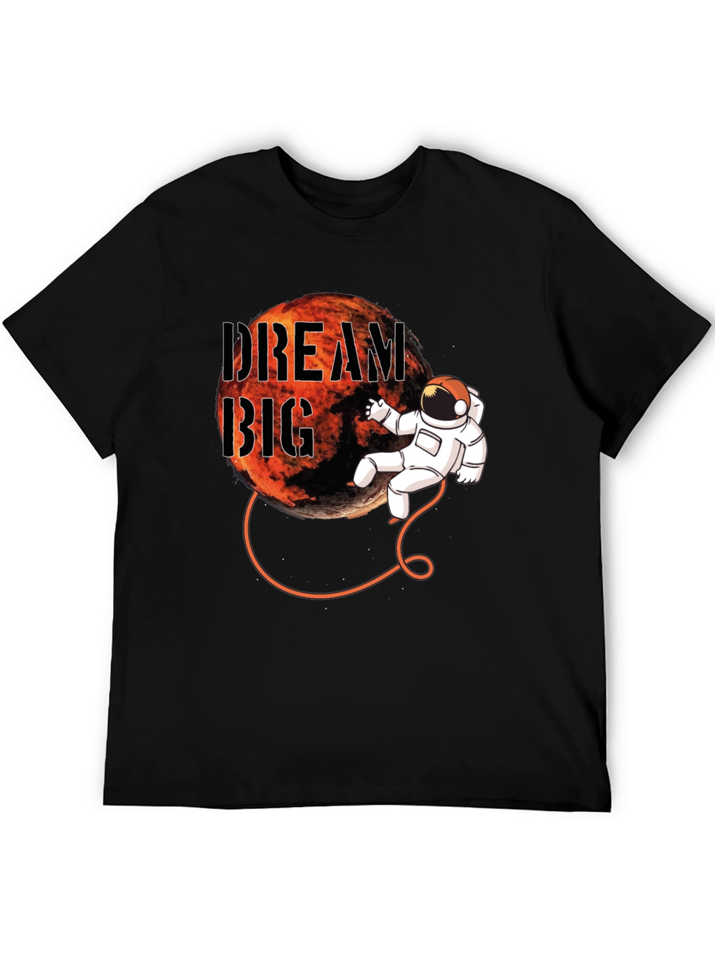 Dream Big Astronaut Graphic Black T-Shirt