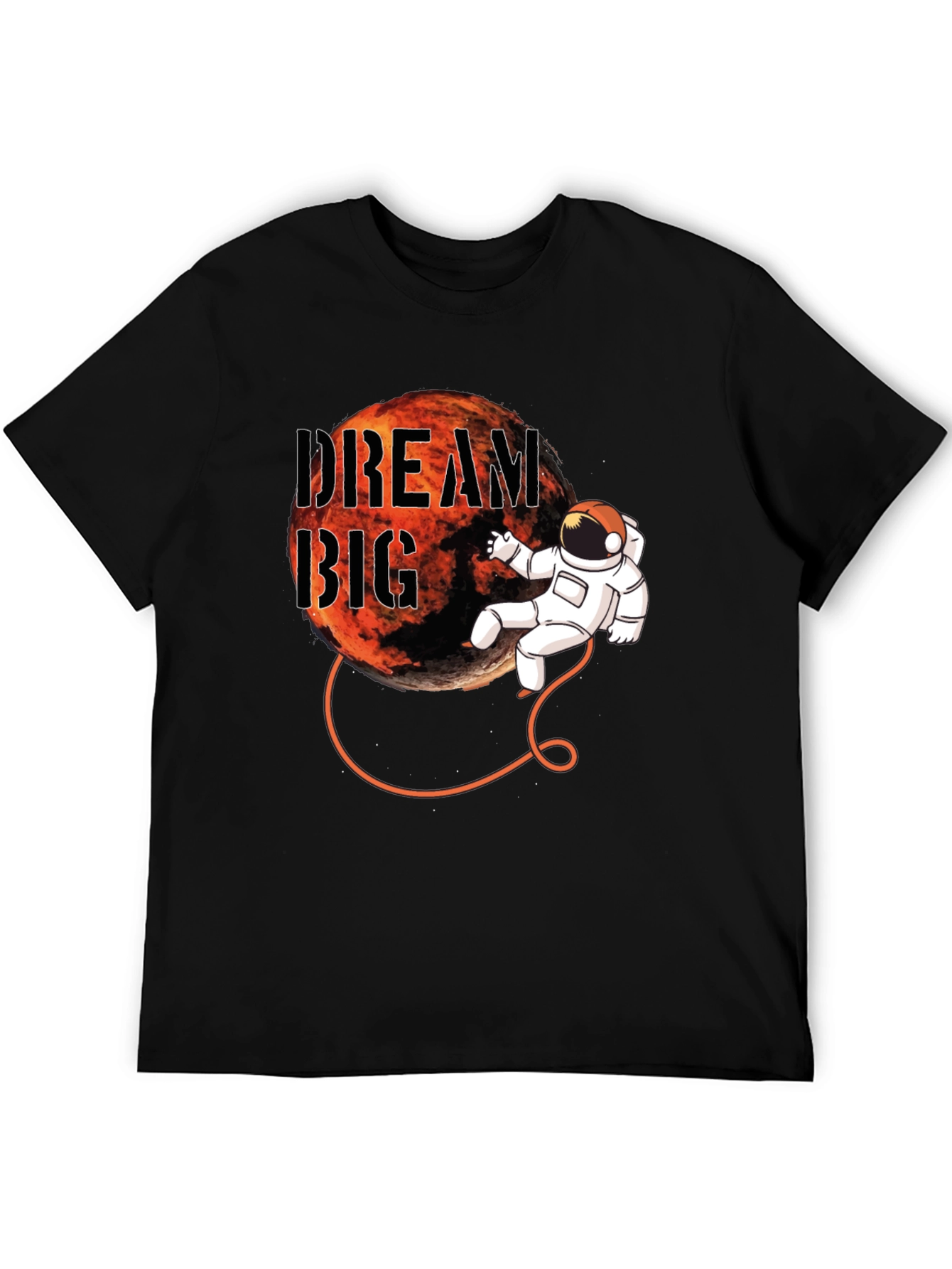 Dream Big Astronaut Graphic Black T-Shirt