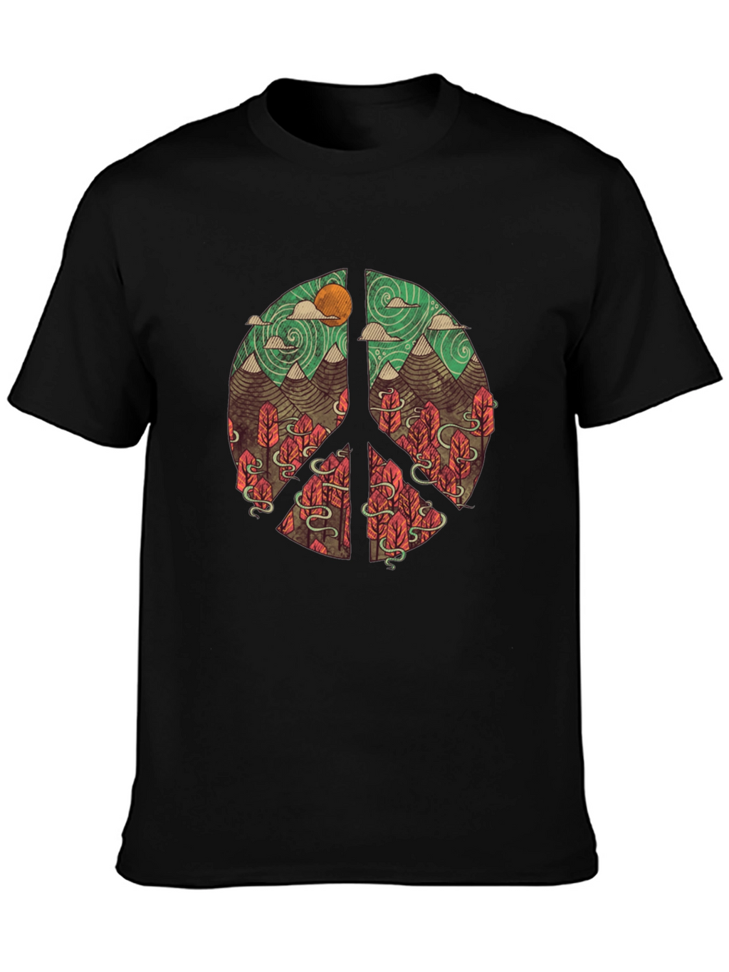 Nature Peace Sign Graphic T-Shirt