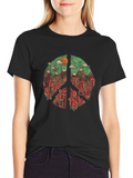 Nature Peace Sign Graphic T-Shirt