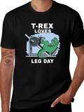 T-Rex Loves Leg Day Graphic T-Shirt