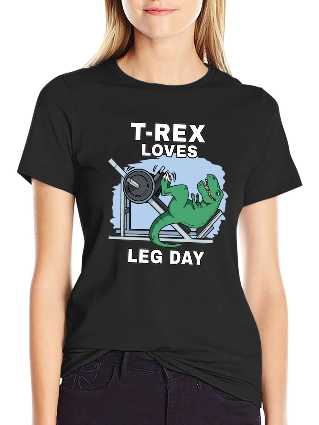 T-Rex Loves Leg Day Graphic T-Shirt