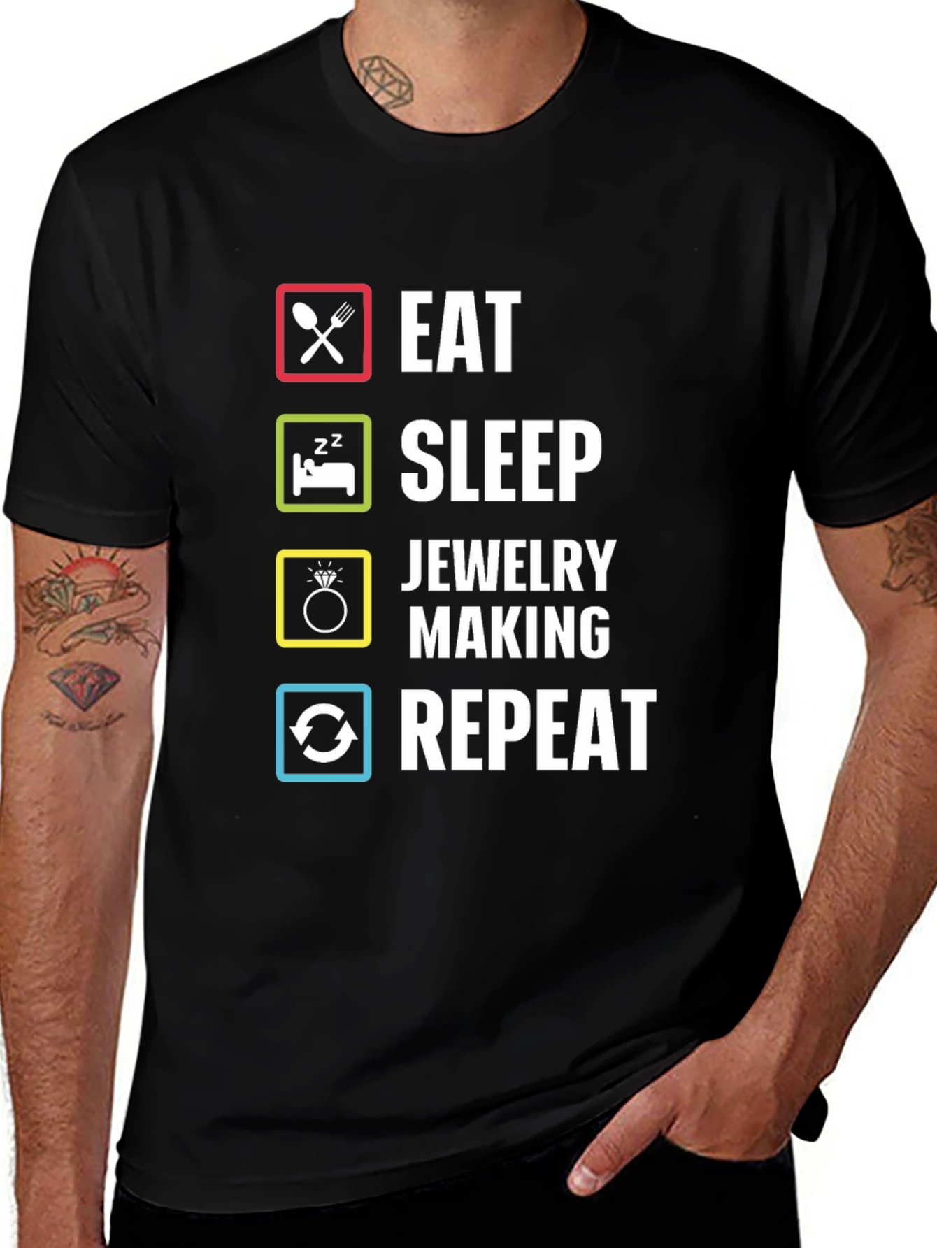 Eat Sleep Jewelry Making Repeat T-Shirt