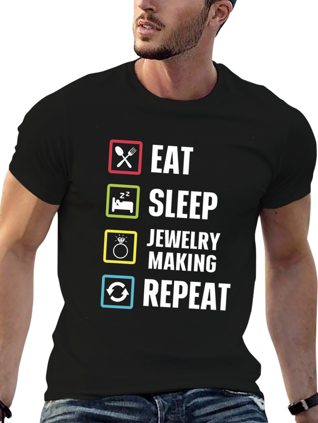 Eat Sleep Jewelry Making Repeat T-Shirt