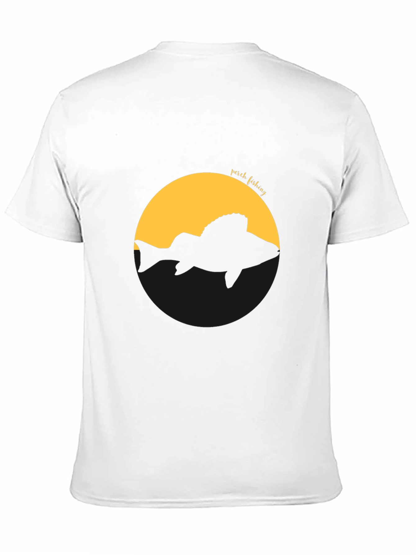Perch Fishing Graphic Tee - Black Cotton T-Shirt