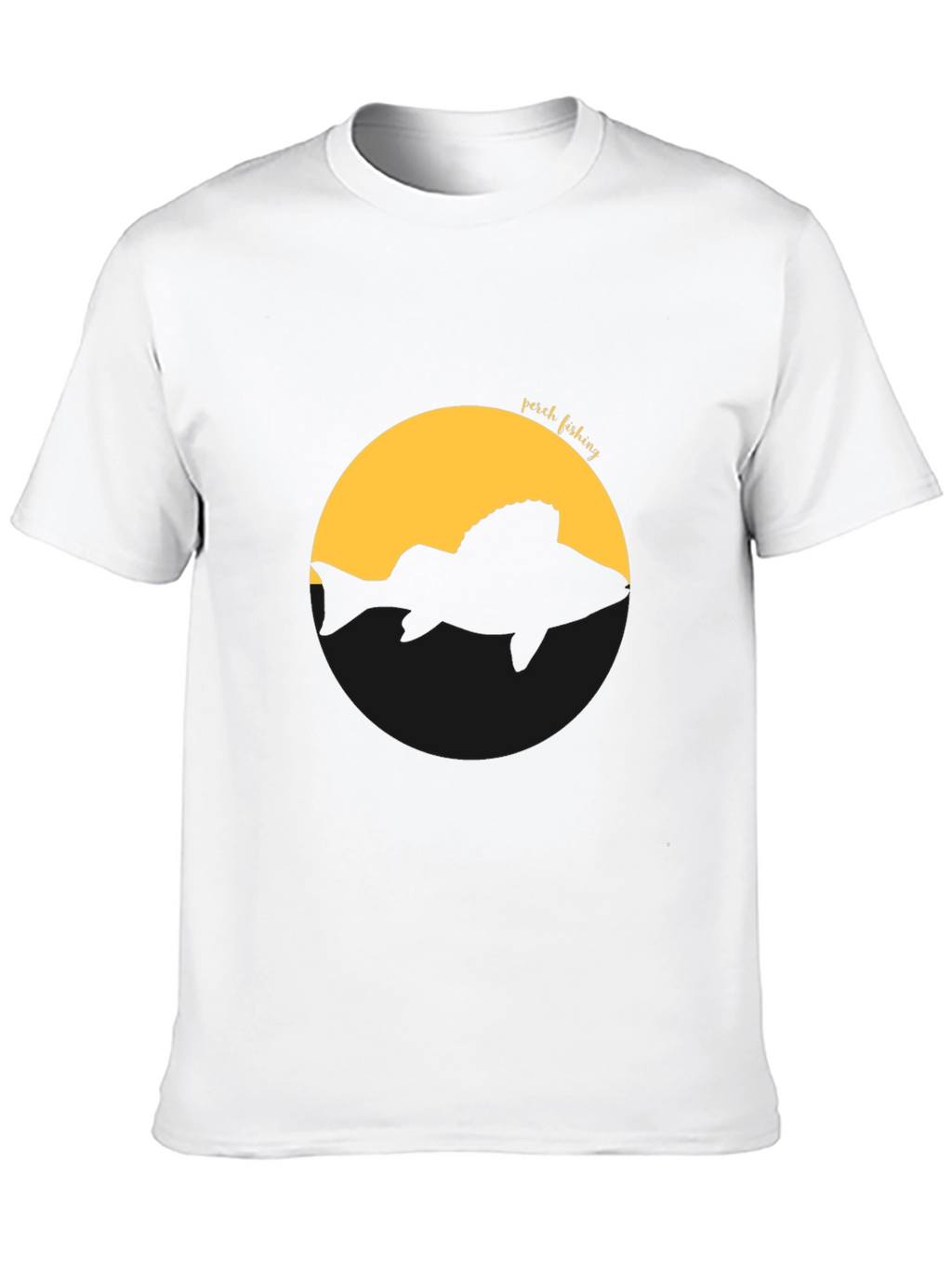 Perch Fishing Graphic Tee - Black Cotton T-Shirt