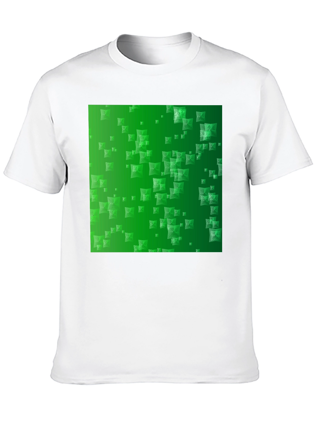 Stylish Black Tee with Green Square Design