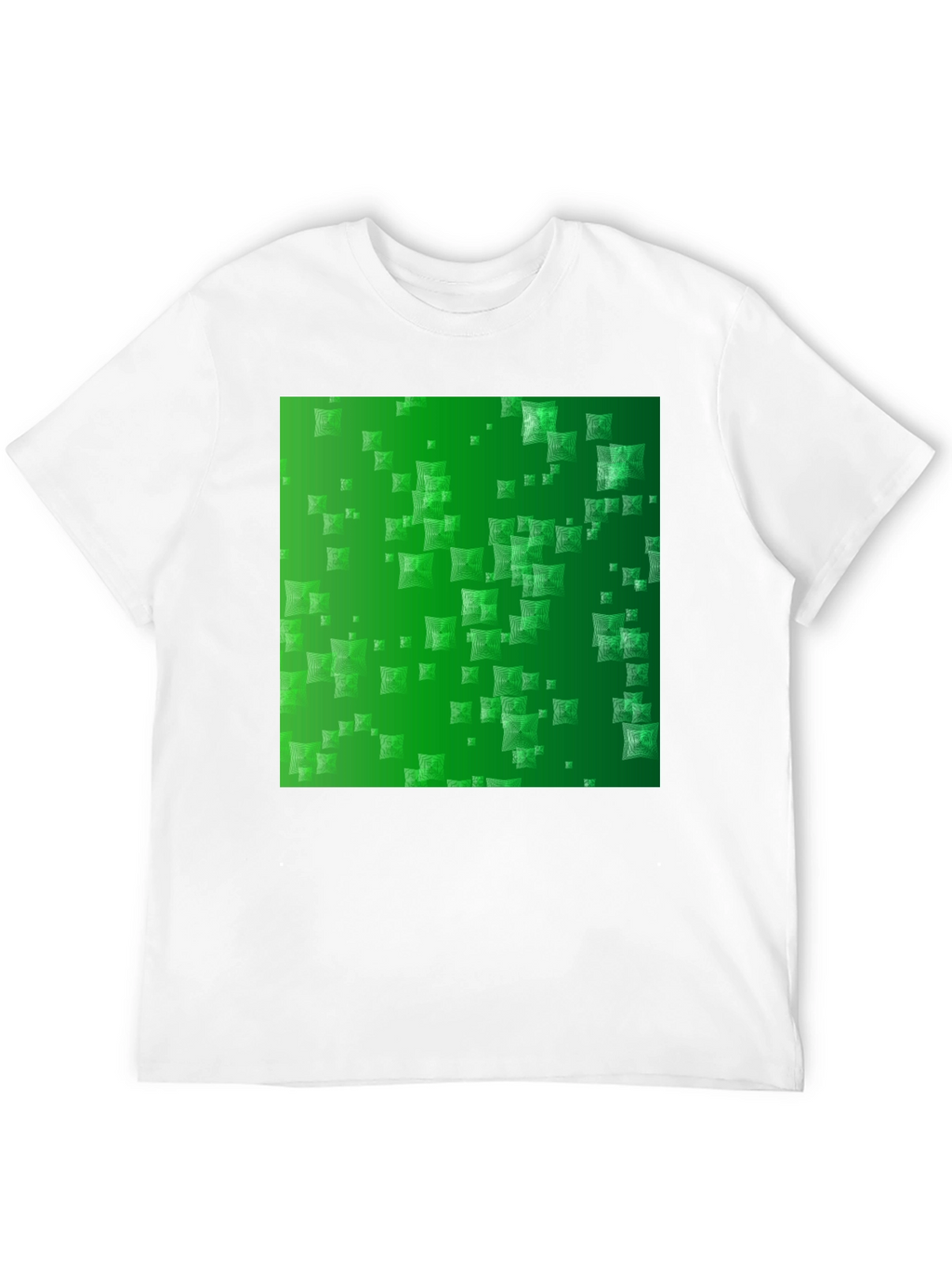 Stylish Black Tee with Green Square Design