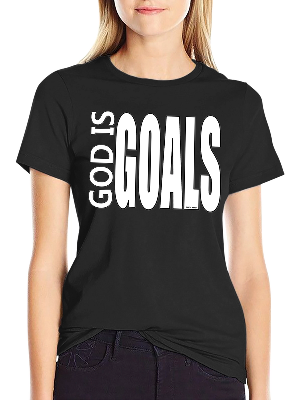 God Is Goals Graphic Tee - Black Cotton T-Shirt