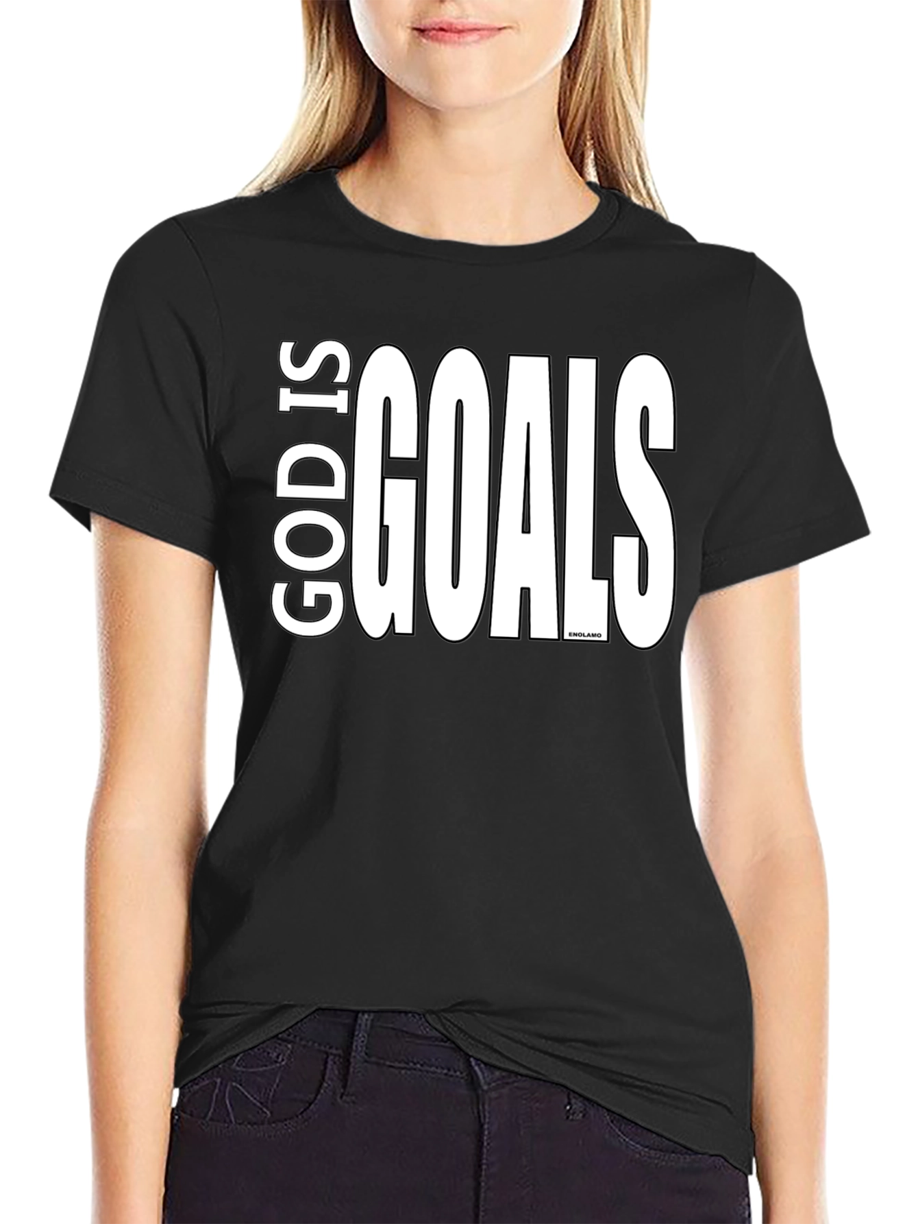 God Is Goals Graphic Tee - Black Cotton T-Shirt