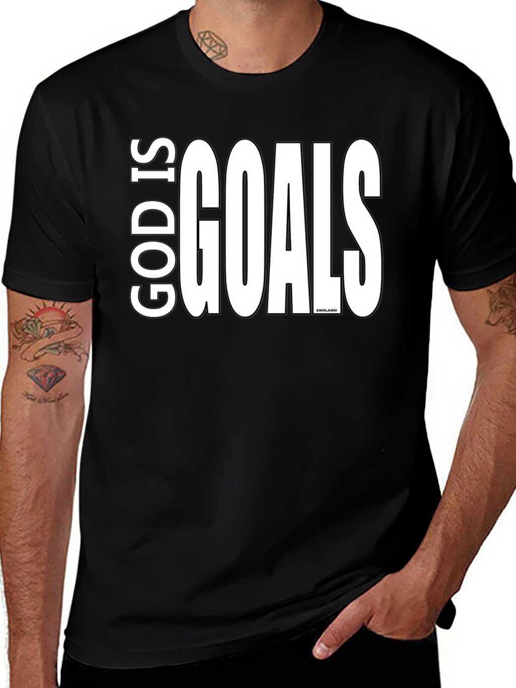 God Is Goals Graphic Tee - Black Cotton T-Shirt